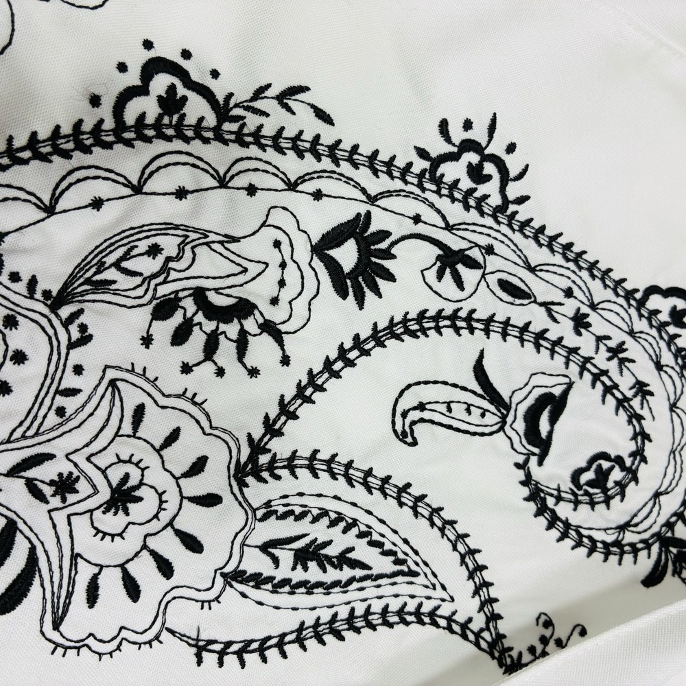 Foxcroft Wrinkle Free White Embroidered Button Shirt Women's Size 12 Classic Fit - Picture 6 of 15
